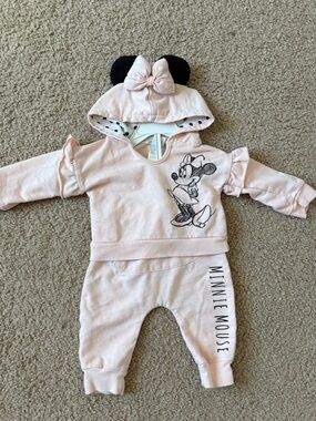 Disney Minnie Mouse Pink Hoodie One-Piece Set